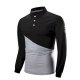 Men's Golf Shirt Color Block Button-Down Long Sleeve Street Tops Cotton Business Simple Casual Comfortable Black