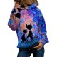 Women's Hoodie Pullover Cat Daily Other Prints Casual Hoodies Sweatshirts  Loose Blue Purple Yellow