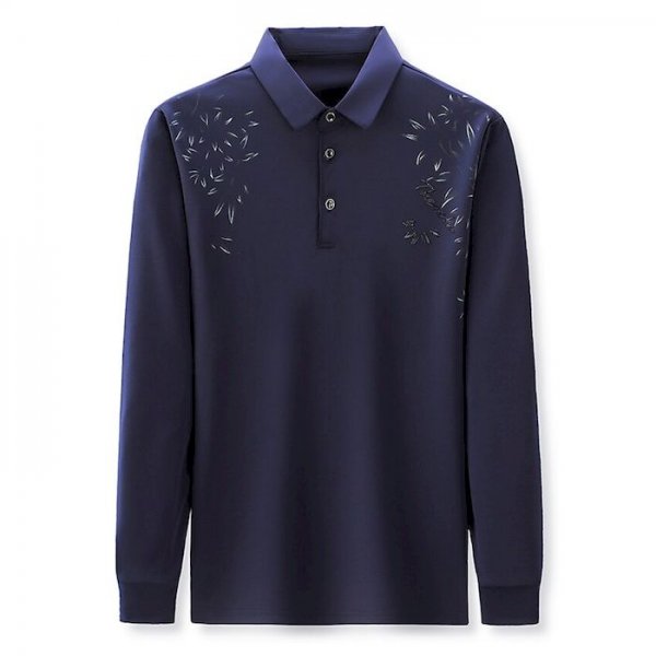 Men's Golf Shirt Other Prints Graphic Prints Long Sleeve Home Tops Fashion Classic Blue Black Navy Blue