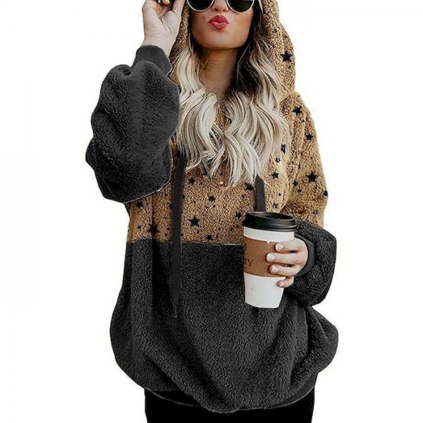 Women's Hoodie Pullover Color Block Front Pocket Daily Fuzzy Hoodies Sweatshirts  Cotton Slim Gray Green Black