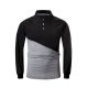 Men's Golf Shirt Color Block Button-Down Long Sleeve Street Tops Cotton Business Simple Casual Comfortable Black