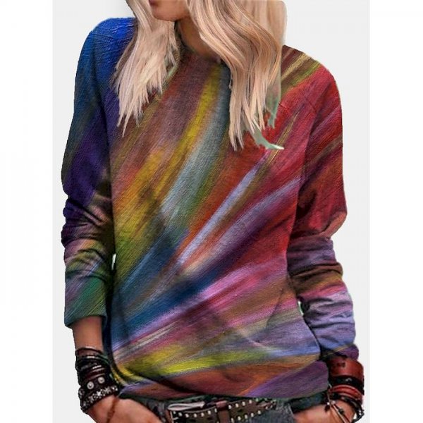 Women's Hoodie Sweatshirt Graphic Tie Dye Daily Basic Casual Hoodies Sweatshirts  Blue Yellow