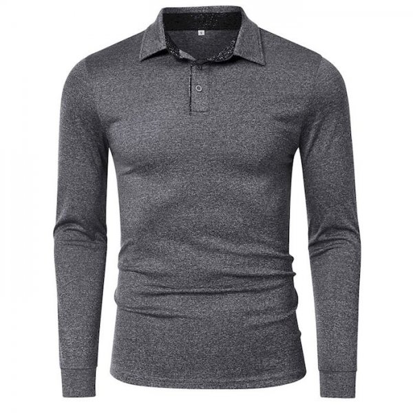 Men's Golf Shirt non-printing Plain Solid Color Long Sleeve Casual Tops Casual Soft Breathable Gray Dark Green Black