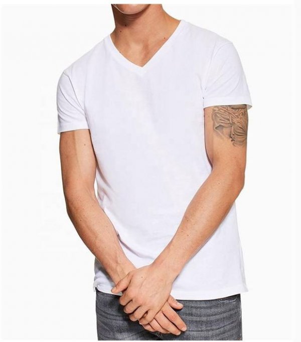 T shirt men low price v-neck white t-shirts