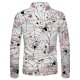 Men's Golf Shirt 3D Print Spider Spider web 3D Print Button-Down Long Sleeve Halloween Tops Sportswear Casual Fashion Comfortabl