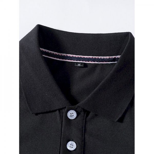 Men's Golf Shirt Color Block Button-Down Long Sleeve Street Tops Cotton Business Simple Casual Comfortable Black