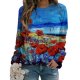 Women's Hoodie Sweatshirt Graphic Scenery Daily 3D Print Casual Hoodies Sweatshirts  Loose Blue Purple Green