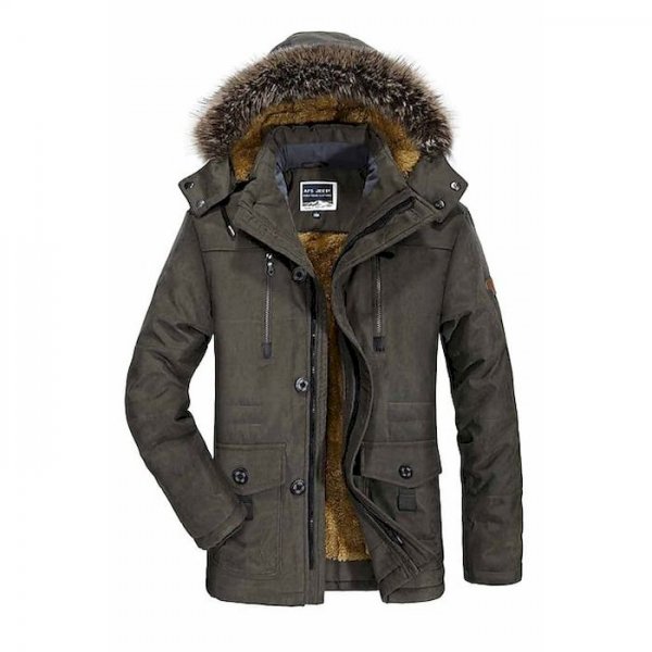 men's winter hooded military jacket thicken warm  jacket parka