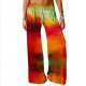 Women's Basic Soft Comfort Daily Home Wide Leg Pants Color Block Tie Dye Full Length Elastic Drawstring Design Print Purple Red