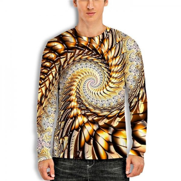 Men's Unisex Tee T shirt Shirt 3D Print Graphic Prints Spiral Stripe Print Long Sleeve Daily Tops Casual Designer Big and Tall Y