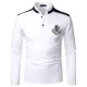 Men's Golf Shirt Solid Colored Embroidered Long Sleeve Daily Tops Business Round Neck White